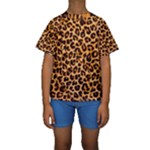 Giraffe Texture, Close-up, Giraffe Skin Texture Kids  Short Sleeve Swimwear