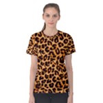 Giraffe Texture, Close-up, Giraffe Skin Texture Women s Cotton T-Shirt