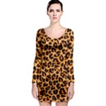 Giraffe Texture, Close-up, Giraffe Skin Texture Long Sleeve Bodycon Dress