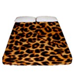 Giraffe Texture, Close-up, Giraffe Skin Texture Fitted Sheet (Queen Size)