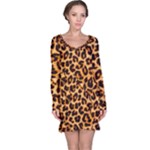 Giraffe Texture, Close-up, Giraffe Skin Texture Long Sleeve Nightdress