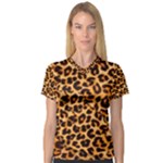 Giraffe Texture, Close-up, Giraffe Skin Texture V-Neck Sport Mesh T-Shirt