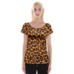 Giraffe Texture, Close-up, Giraffe Skin Texture Cap Sleeve Top