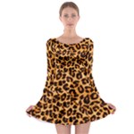 Giraffe Texture, Close-up, Giraffe Skin Texture Long Sleeve Skater Dress