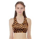 Giraffe Texture, Close-up, Giraffe Skin Texture Sports Bra with Border