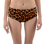 Giraffe Texture, Close-up, Giraffe Skin Texture Reversible Mid-Waist Bikini Bottoms