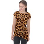 Giraffe Texture, Close-up, Giraffe Skin Texture Cap Sleeve High Low Top