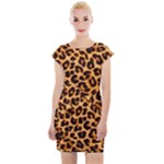 Giraffe Texture, Close-up, Giraffe Skin Texture Cap Sleeve Bodycon Dress