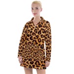 Giraffe Texture, Close-up, Giraffe Skin Texture Women s Long Sleeve Casual Dress