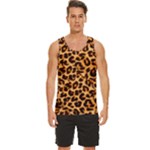 Giraffe Texture, Close-up, Giraffe Skin Texture Men s Wide Collar Tank Top