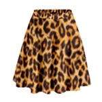 Giraffe Texture, Close-up, Giraffe Skin Texture High Waist Skirt