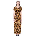 Giraffe Texture, Close-up, Giraffe Skin Texture Short Sleeve Maxi Dress