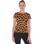 Giraffe Texture, Close-up, Giraffe Skin Texture Short Sleeve Sports Top 