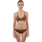 Giraffe Texture, Close-up, Giraffe Skin Texture Wrap Around Bikini Set