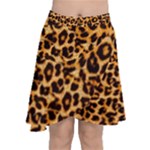 Giraffe Texture, Close-up, Giraffe Skin Texture Chiffon Wrap Front Skirt