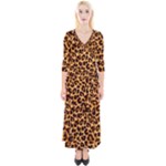 Giraffe Texture, Close-up, Giraffe Skin Texture Quarter Sleeve Wrap Maxi Dress