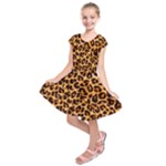 Giraffe Texture, Close-up, Giraffe Skin Texture Kids  Short Sleeve Dress