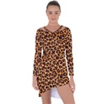 Giraffe Texture, Close-up, Giraffe Skin Texture Asymmetric Cut-Out Shift Dress