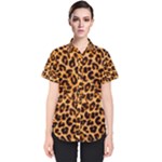 Giraffe Texture, Close-up, Giraffe Skin Texture Women s Short Sleeve Shirt