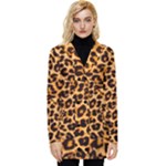 Giraffe Texture, Close-up, Giraffe Skin Texture Button Up Hooded Coat 