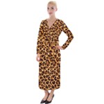 Giraffe Texture, Close-up, Giraffe Skin Texture Velvet Maxi Wrap Dress