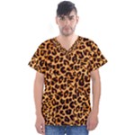 Giraffe Texture, Close-up, Giraffe Skin Texture Men s V-Neck Scrub Top