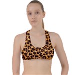 Giraffe Texture, Close-up, Giraffe Skin Texture Criss Cross Racerback Sports Bra