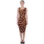 Giraffe Texture, Close-up, Giraffe Skin Texture Sleeveless Pencil Dress