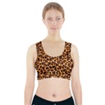 Giraffe Texture, Close-up, Giraffe Skin Texture Sports Bra With Pocket