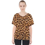 Giraffe Texture, Close-up, Giraffe Skin Texture V-Neck Dolman Drape Top