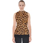 Giraffe Texture, Close-up, Giraffe Skin Texture Mock Neck Shell Top