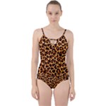 Giraffe Texture, Close-up, Giraffe Skin Texture Cut Out Top Tankini Set