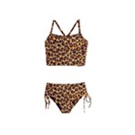 Giraffe Texture, Close-up, Giraffe Skin Texture Girls  Tankini Swimsuit