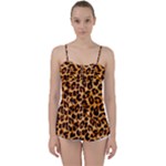 Giraffe Texture, Close-up, Giraffe Skin Texture Babydoll Tankini Top