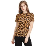 Giraffe Texture, Close-up, Giraffe Skin Texture Women s Short Sleeve Rash Guard