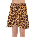 Giraffe Texture, Close-up, Giraffe Skin Texture Wrap Front Skirt