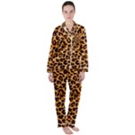 Giraffe Texture, Close-up, Giraffe Skin Texture Women s Long Sleeve Satin Pajamas Set	