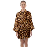 Giraffe Texture, Close-up, Giraffe Skin Texture Long Sleeve Satin Kimono