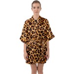 Giraffe Texture, Close-up, Giraffe Skin Texture Half Sleeve Satin Kimono 