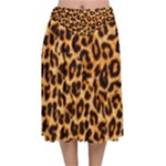 Giraffe Texture, Close-up, Giraffe Skin Texture Velvet Flared Midi Skirt