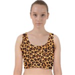 Giraffe Texture, Close-up, Giraffe Skin Texture Velvet Racer Back Crop Top