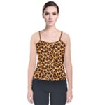 Giraffe Texture, Close-up, Giraffe Skin Texture Velvet Spaghetti Strap Top