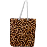 Giraffe Texture, Close-up, Giraffe Skin Texture Full Print Rope Handle Tote (Large)