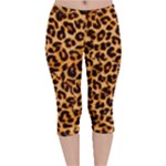 Giraffe Texture, Close-up, Giraffe Skin Texture Velvet Capri Leggings 