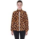 Giraffe Texture, Close-up, Giraffe Skin Texture Women s High Neck Windbreaker