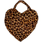 Giraffe Texture, Close-up, Giraffe Skin Texture Giant Heart Shaped Tote