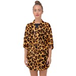 Giraffe Texture, Close-up, Giraffe Skin Texture Half Sleeve Chiffon Kimono