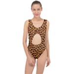 Giraffe Texture, Close-up, Giraffe Skin Texture Center Cut Out Swimsuit