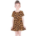 Giraffe Texture, Close-up, Giraffe Skin Texture Kids  Simple Cotton Dress