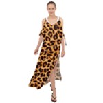 Giraffe Texture, Close-up, Giraffe Skin Texture Maxi Chiffon Cover Up Dress